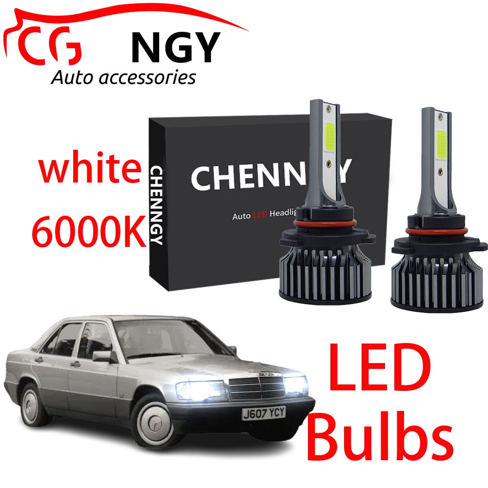 Cặp Bóng Đèn Pha LED Trước Cho Xe Mercedes-Benz W201 190E 190D 1982-1993