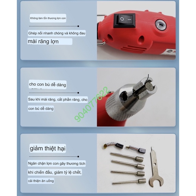 MÁY MÀI NANH HEO CAO CẤP TẶNG KÈM O5 ĐÁ MÀI