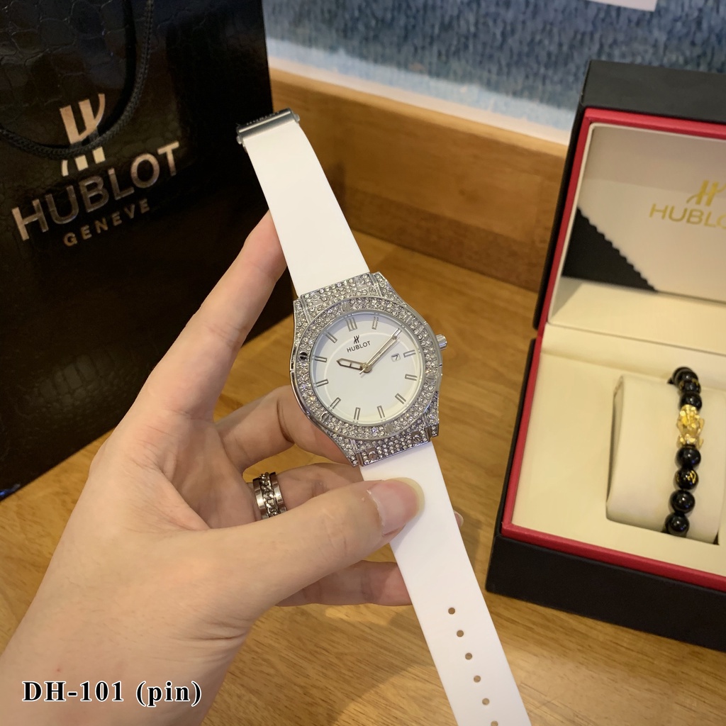 Đồng hồ nam nữ hublot dây cao su giá rẻ, Đồng hồ thời trang DH101 - Shop6906