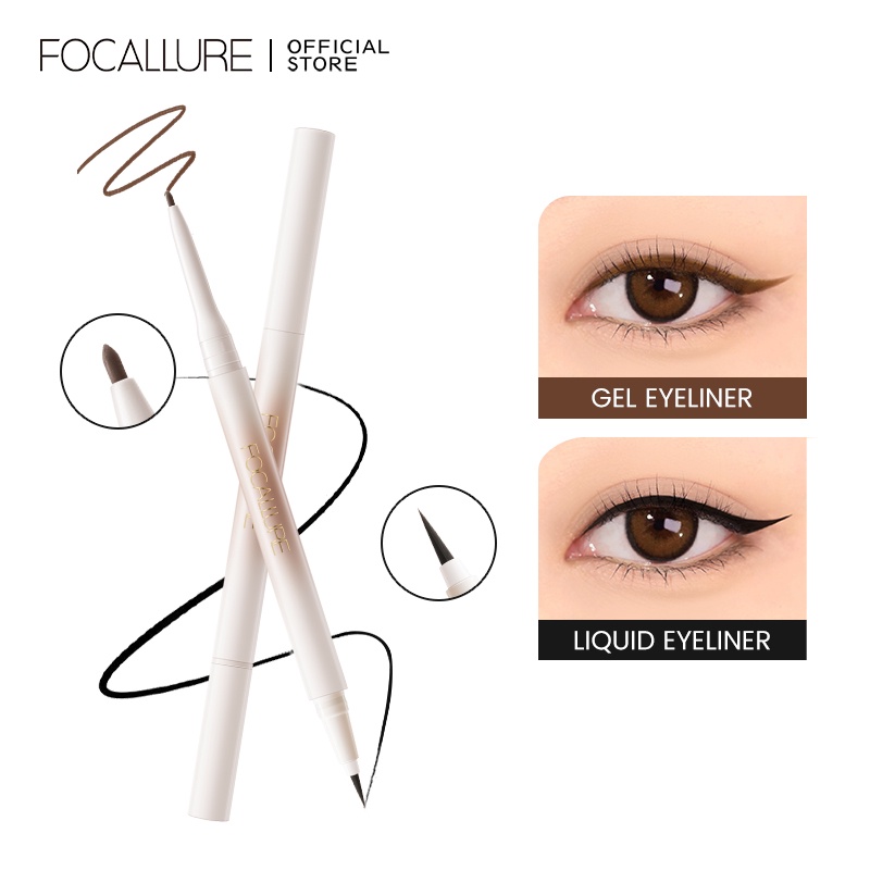 Focallure #Bút Kẻ Mắt Dạng Lỏng 2 Trong 1 Chống Nước Tiện Dụng