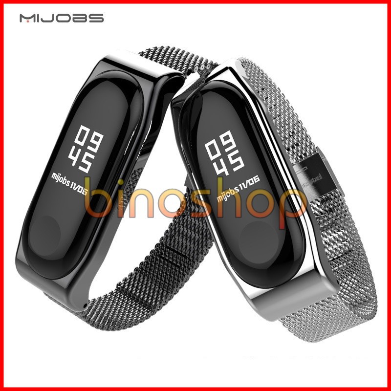 Dây đeo kim loại mắt lưới Xiaomi Miband 3 / 4 Mijobs