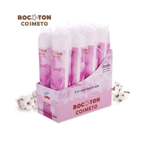 Combo 5 Bông tẩy trang Bocoton Cosmeto hồng