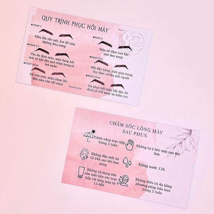 Card hướng dẫn chăm sóc mày môi sau phun xăm