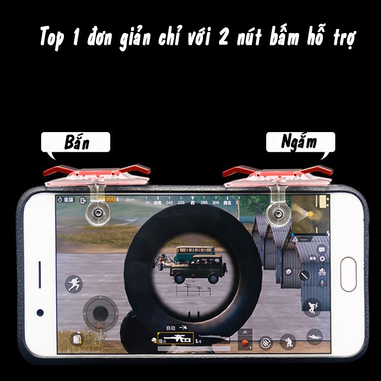 Bộ 2 Nút Bấm Chơi Game Bắn Súng PUBG, ROS, Free Fire, CF... Trên Điện Thoại - Model E9