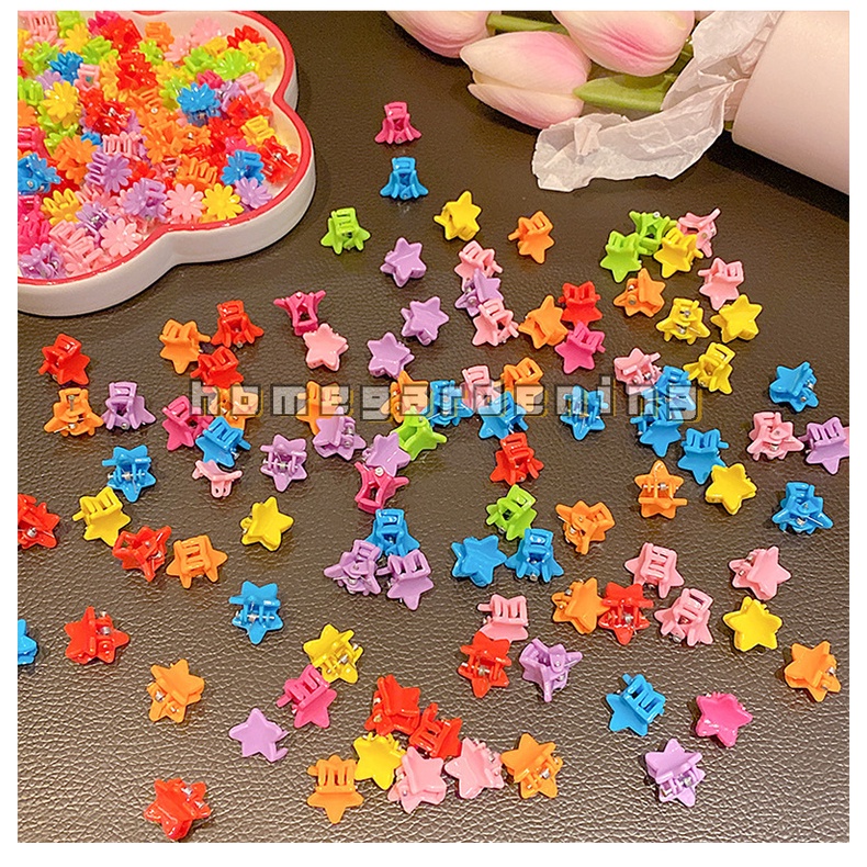 Set 20 Kẹp Tóc Hình Hoa / Ngôi Sao / Vương Miện Màu Sắc Ngọt Ngào Cho Bé Gái