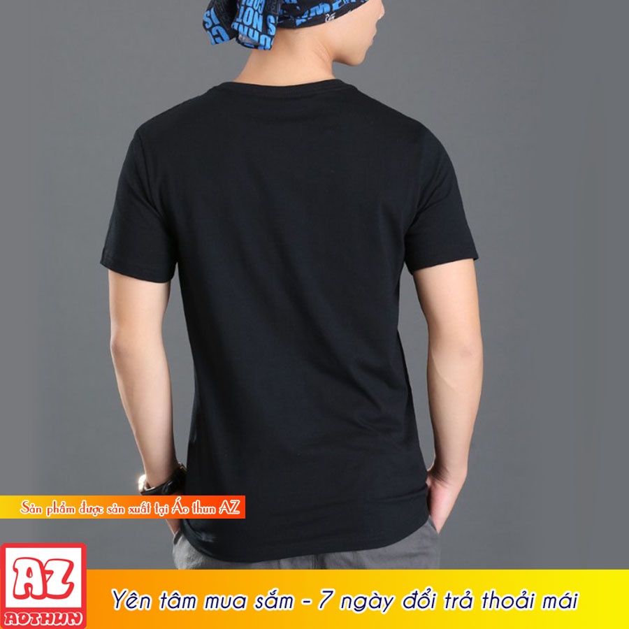 Áo thun trơn cotton nam màu đen - Chất vải mềm mại thoáng mát