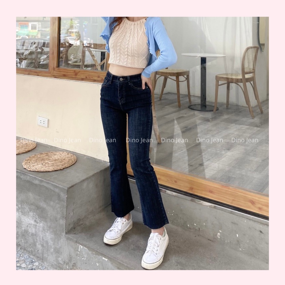 Quần Bò Nữ Quần Jean Nữ Ống Loe Tím Than Không Gấu Dino Fashion siêu nâng mông, kéo dài chân, co giãn 4chiều