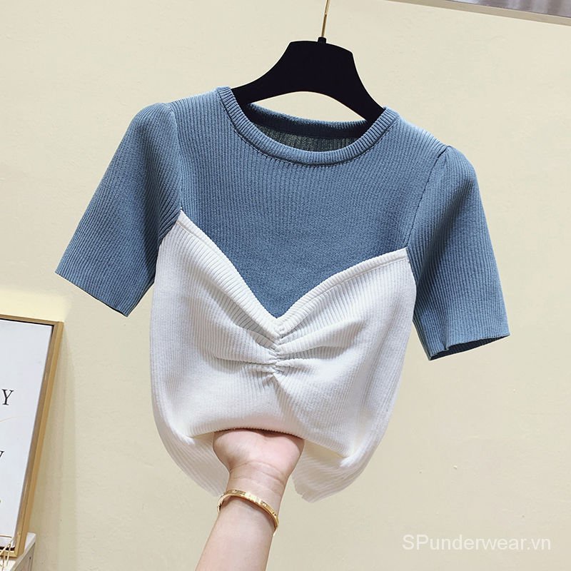 SPSummer fashion women's summer two-piece fake short-sleeved T-shirt 2021<br />
