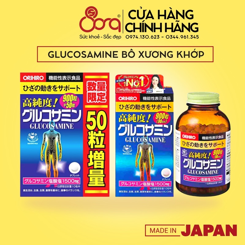 Viên uống bổ xương khớp Glucosamin Orihiro 900 viên (uống được 3 tháng) Nhật Bản