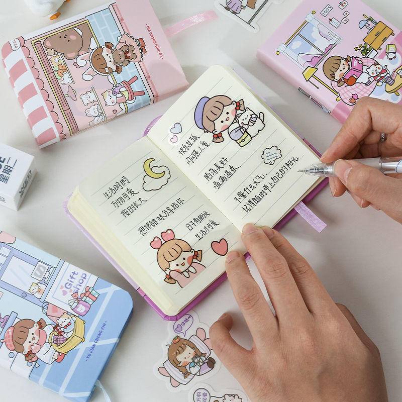 ⭐ iLado ⭐  sổ tay A7 phim hoạt hình dễ thương sổ ghi chú mini tài khoản tay sáng tạo dễ thương vở kẻ ngang sổ ghi chép notebook sổ tay ghi chép vở lò xo kẻ ngang sổ lò xo kẻ ngang marker học văn phòng phẩm sổ ghi chú sticker
