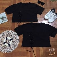 Áo croptop đan dây eo  chất đẹp kèm ảnh thật