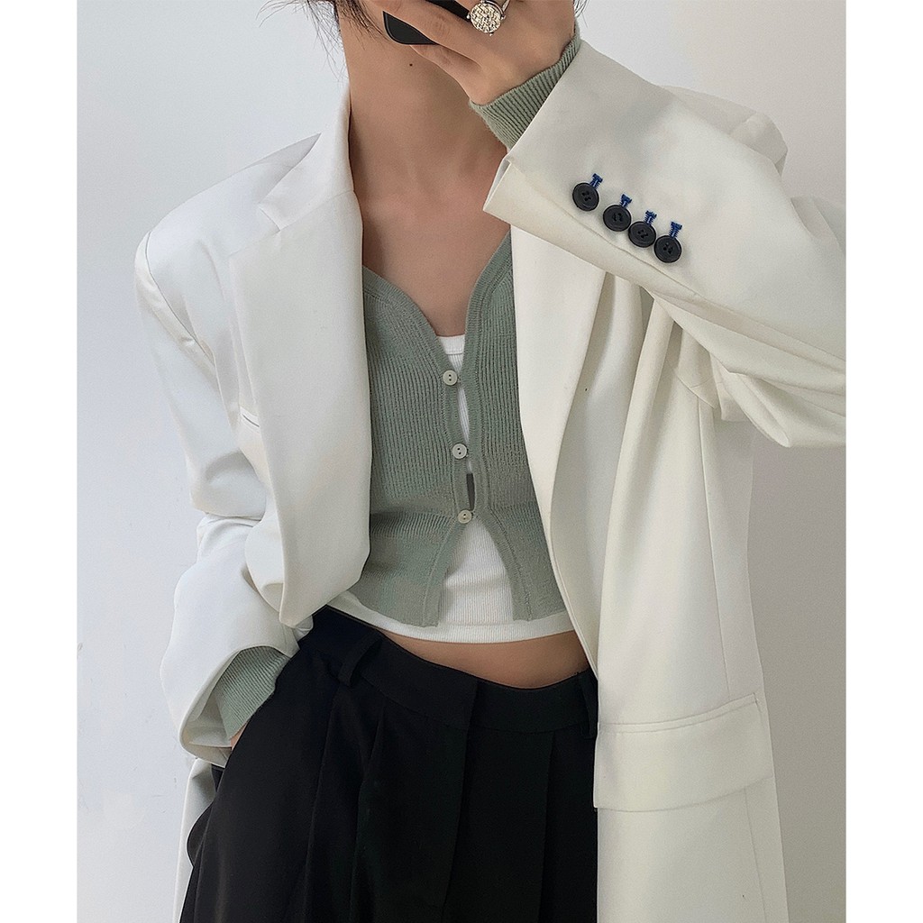 Áo cardigan cổ chữ V dáng ngắn nhiều màu sắc thời trang mùa xuân dành cho nữ 2021