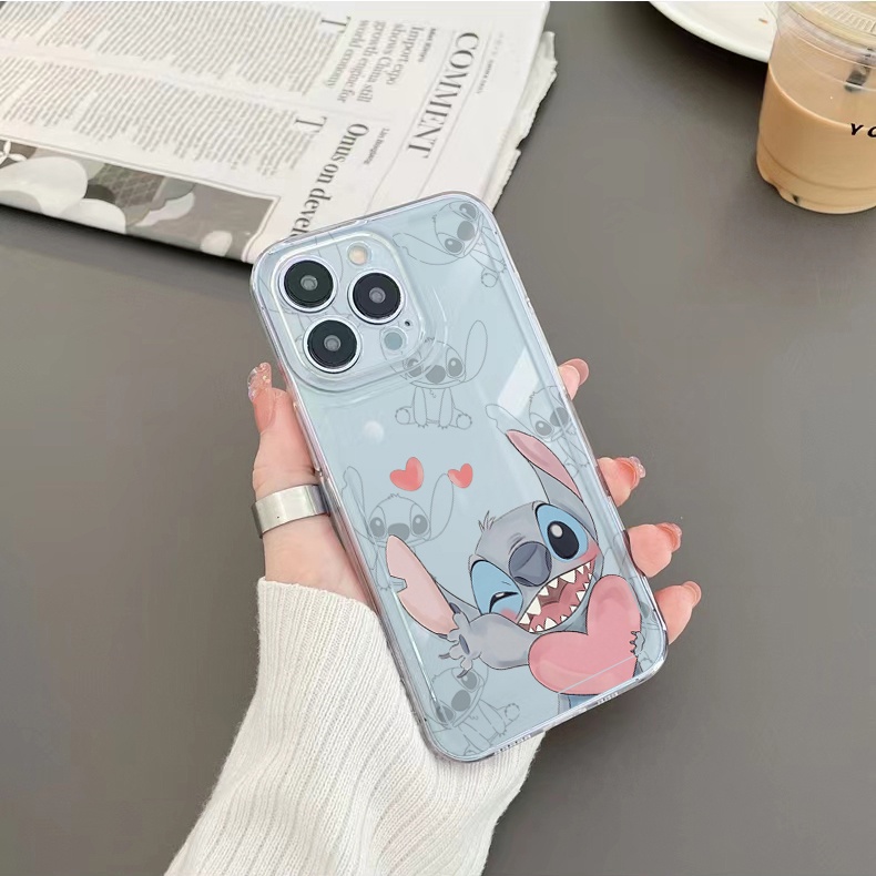 Ốp Điện Thoại TPU Gel Hình Stitch Viền Vuông Màu Trong Suốt iPhone 13 Pro Max 14 12 iPhone 11 XR 8 7 SE 2022