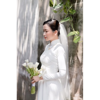 ÁO DÀI CÔ DÂU TRẮNG [Kèm hình thật]