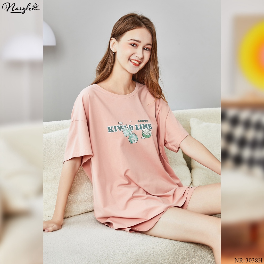 Đồ bộ mặc nhà nữ cao cấp Narylee áo thun ngắn tay quần đùi chất cotton nhập khẩu mềm mịn chống UV kháng khuẩn  Mã NR3038