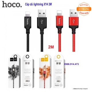 Cáp sạc dây dù lightning Hoco X14 2M cho IPhone chính hãng