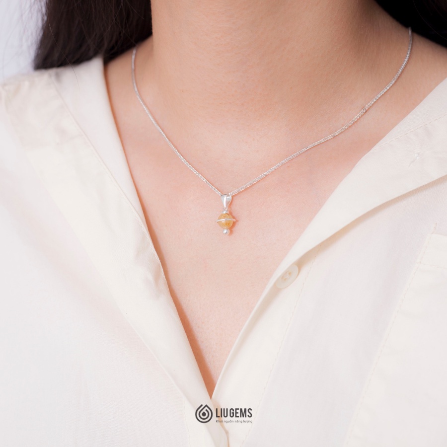 Dây Chuyền Cung Hoàng Đạo Bạc Nữ Liugems Mix Đá Phong Thuỷ Tự Nhiên DC09