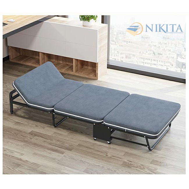 Giường gấp Nikita di động ba khúc vải nhung, kt từ 65cm đến 110cm, gấp thành ghế sofa, chính hãng nikita - BH 12 tháng