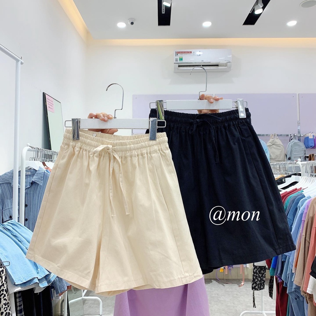 2101628 Quần short kaki thô trơn ulzzang nữ phong cách hàn quốc basic nhiều màu freesize