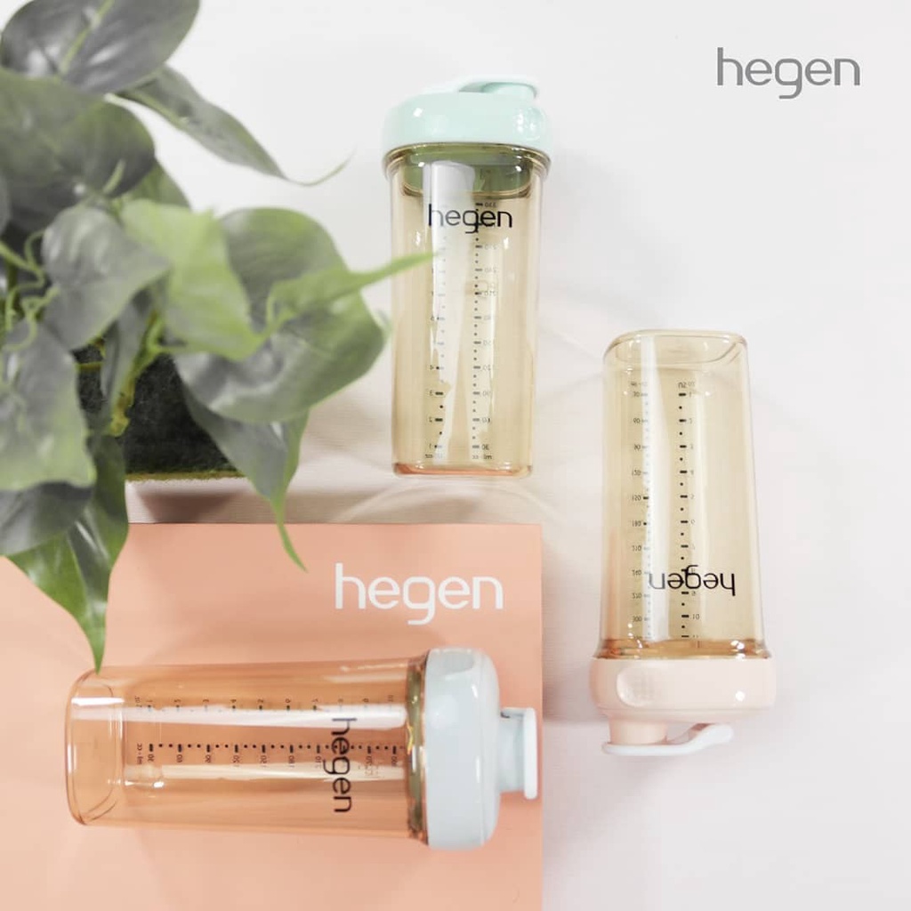 Bình uống nước Hegen PPSU 330ml đủ màu chính hãng cho bé 24 tháng 24M+