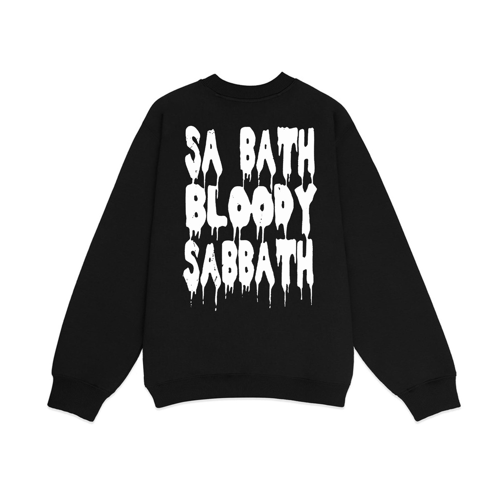 Áo sweater form rộng ATHANOR chất nỉ bông dày 100% cotton unisex mẫu halloween in hình Death sabath