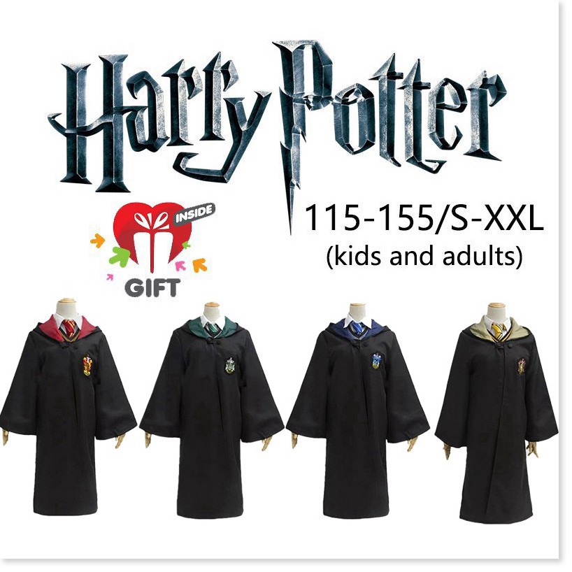Trang Phục Áo Choàng Ma Thuật Harry Potter Gryffindor Slytherin Hufflepuff Ravenclaw