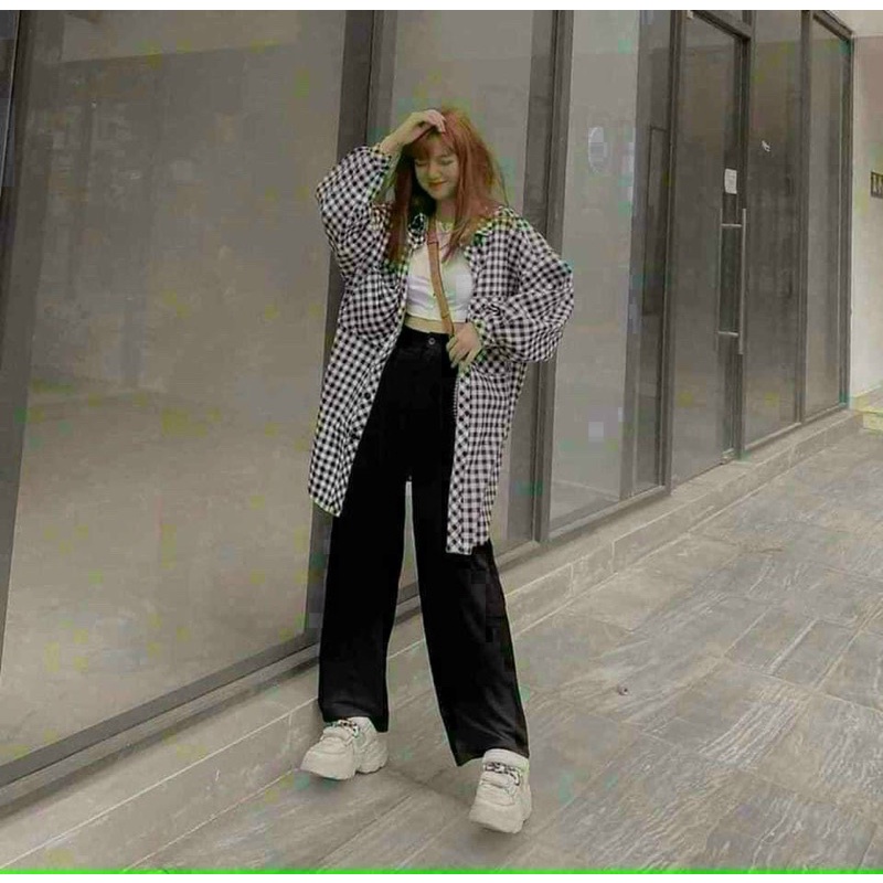 Quần tây suông lưng cao trên rốn form chuẩn (Hình thật ) | BigBuy360 - bigbuy360.vn