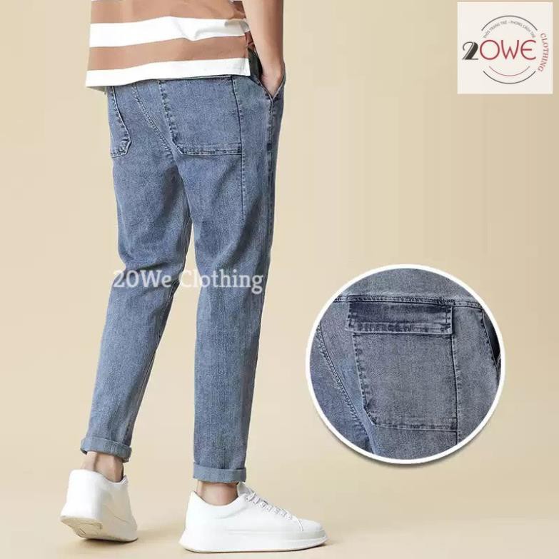 Quan jean nam, jeans,quần bò, baggy túi hộp, xanh sky ống suông rộng style hàn quốc hot 2021 New *