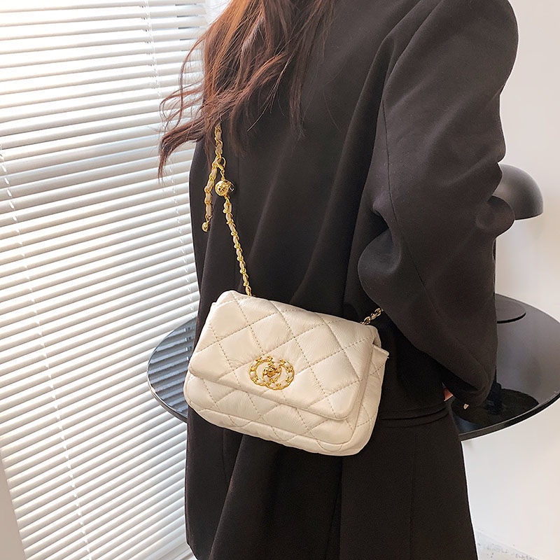 Túi Xách Đeo Vai Phối Dây Xích Phong Cách Thời Trang Hàn Quốc 2022 Dành Cho Nữ