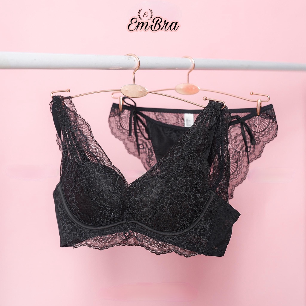 Áo lót nữ Embra ren mềm mại áo rời đệm hơi không gọng siêu nâng ngực EBALKG28