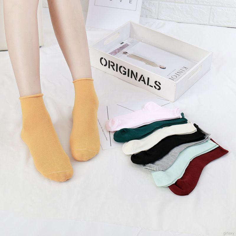 Vớ Mỏng Màu Trơn Thoáng Khí Thời Trang Hàn Quốc