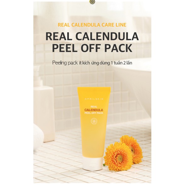 Aprilskin Set mặt nạ lột tẩy tế bào chết Real Calendula Peel Off Pack &amp; Real Calendula Peeling Pad