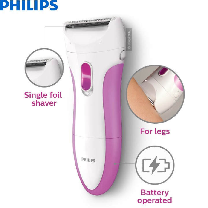 MÁY LÀM SẠCH LÔNG PHILIPS HP6341, HÔNG TRẮNG