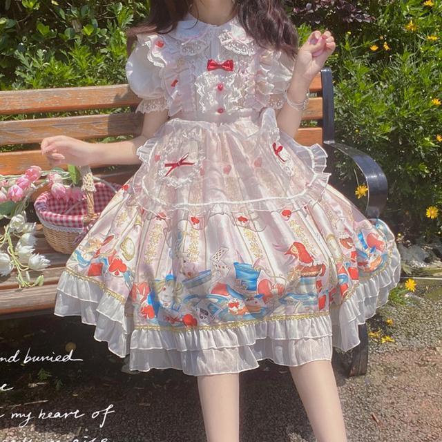 Bán chạy ~ niliman ~ Hàng chính hãng Đầm lolita Alice afternoon tea jsk dây đeo dễ thương cho nữ sinh