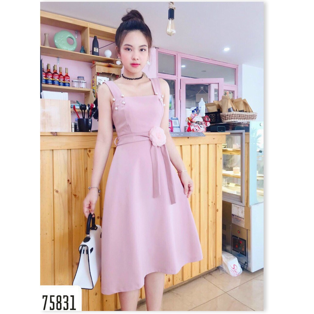 ĐẦM XÒE VOAN DỰ TIỆC THẮT NƠ EO SIÊU XINH TH20