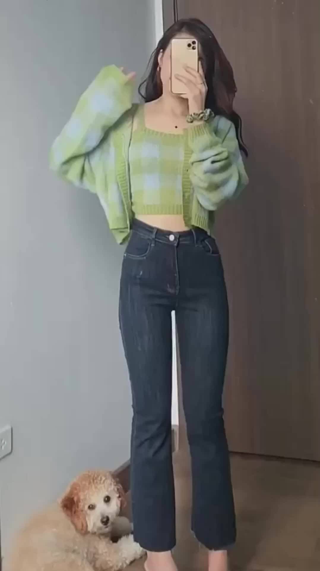 Quần Jean Ống Loe Lưng Cao Co Giãn Cắt Gấu Hàng Cao Cấp Tulidu [ẢNH THẬT] Quần Bò Ống Loe Rách Gấu Nữ | BigBuy360 - bigbuy360.vn