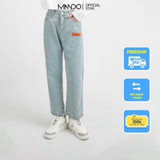 Quần Jean Nam Ống Rộng MANDO 2 Màu Xanh Đen Vải Jean Cao Cấp Kiểu Dáng Basic Unisex Năng Động Thời Trang Hàn Quốc QJN004