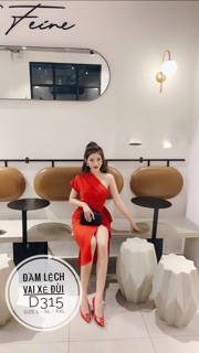 Bigsize Đầm lệch vai xẻ đùi D315