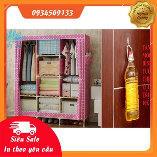 Tủ vải 3 buồng khung gỗ