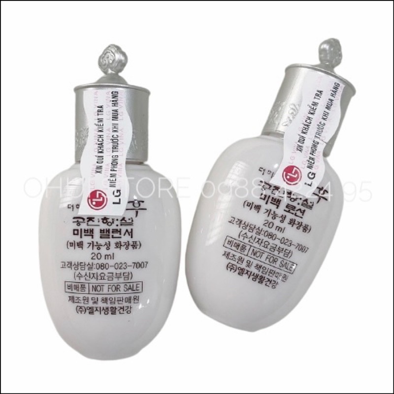 Combo hoa hồng và sữa dưỡng Whoo Seol Radiant White 2 x 20ml date 2024 - Có tem LG Vina