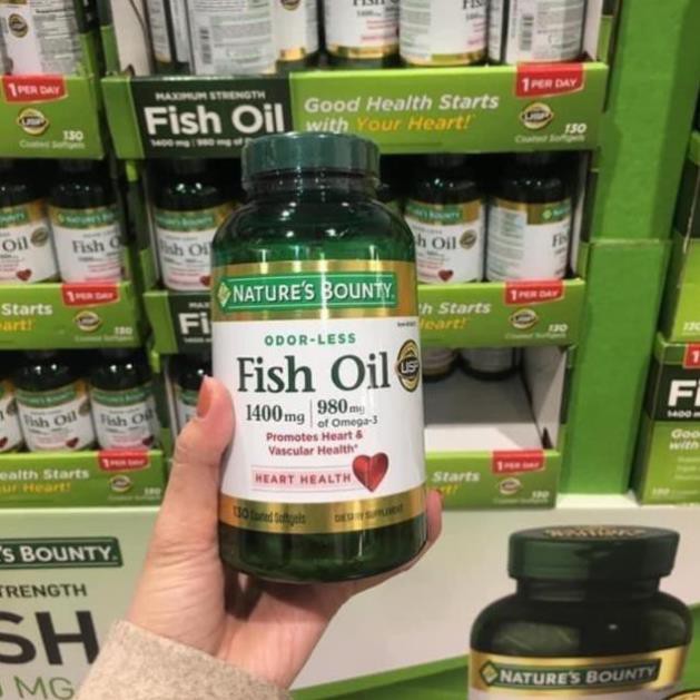 Viên uống dầu cá Nature’s Bounty Fish Oil 1400mg hộp 130 viên của Mỹ🤩