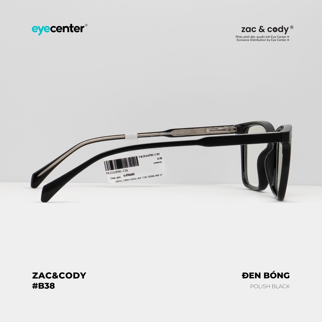 Gọng kính cận nam nữ chính hãng ZAC & CODY B38S lõi thép chống gãy nhập khẩu by Eye Center Vietnam