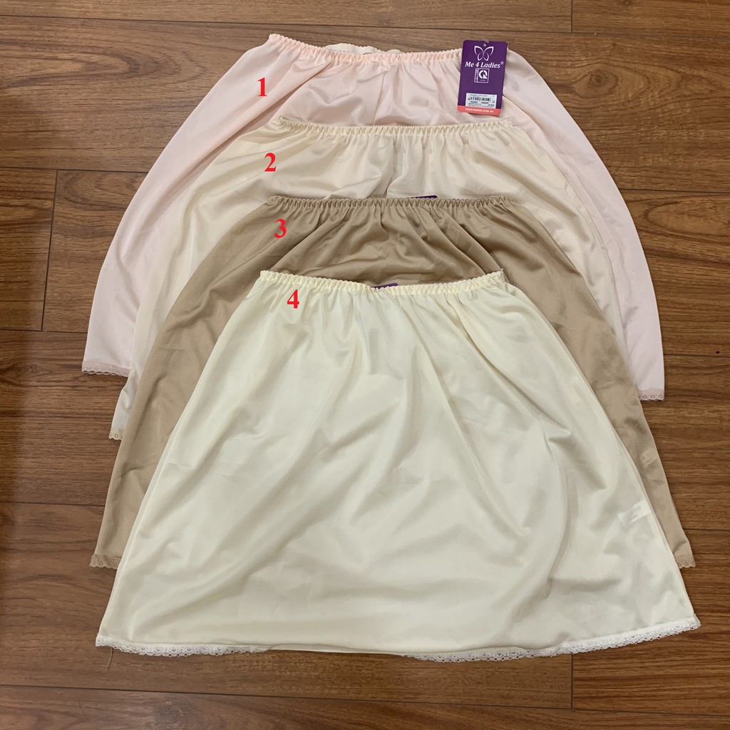 Chân váy ren lưng thun / Váy lót nữ dáng ngắn, thiết kế vải satin, kiểu cạp chun, thuần màu sắc chống Trong Suốt Váy | BigBuy360 - bigbuy360.vn