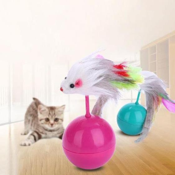 Giảm giáCTVD- Đồ chơi mèo kiểu bóng chuột lật đật cho mèo chơi vui nhộn