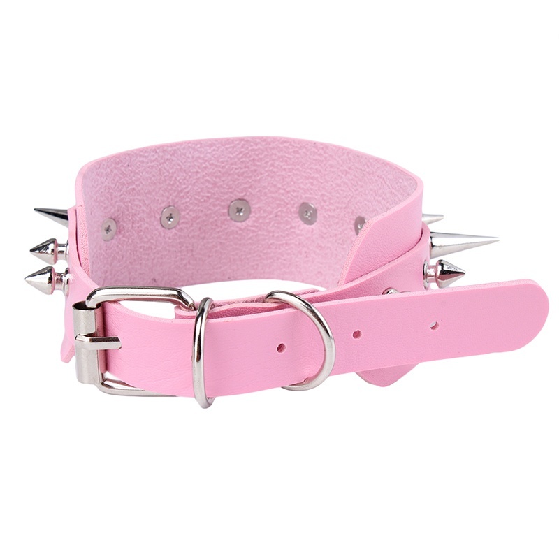 Vòng Cổ Da Đính Đinh Tán Cá Tính Cho Nữ