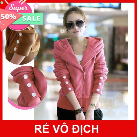 💞 Giảm Kịch Sàn - Áo khoác thời trang tay đính nút (xanh coban, ruốc. hồng sen,, nâu, rêu) - LV099 Hàng Nhập