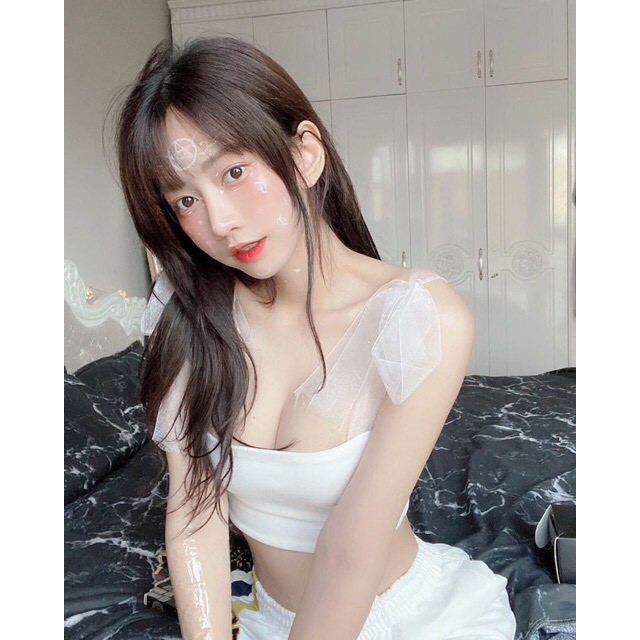 Áo Hai Dây Nữ Buộc Nơ 🦋 Áo Quây 2s Dáng Ngắn 2 Màu 🦋 | BigBuy360 - bigbuy360.vn