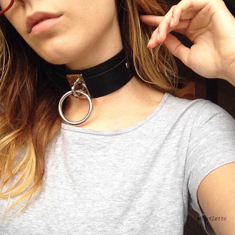 Vòng Cổ Choker Da PU Có Thể Điều Chỉnh Kích Cỡ Phong Cách Gothic Punk Dành Cho Nam Và Nữ