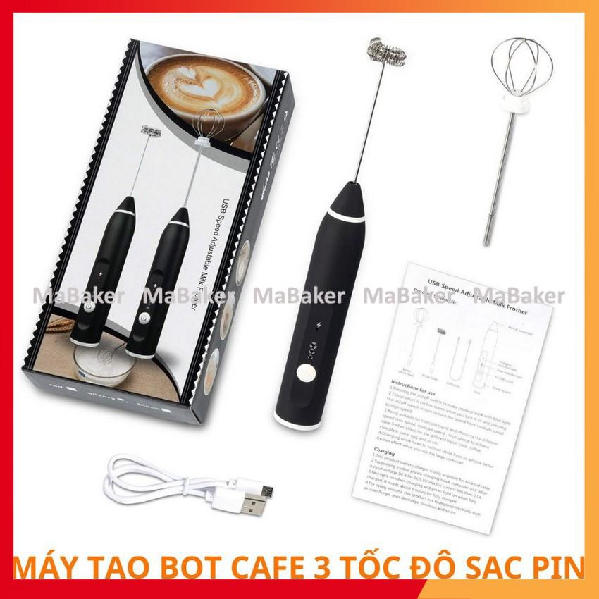 Máy tạo bọt cafe, đánh trứng sạc pin cổng USB cầm tay nhỏ gọn, hiện đại vô cùng thuận tiện, siêu bền - MaBaker