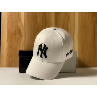 Nón kết Mũ lưỡi trai N.Y trắng logo thêu đen dành cho nam nữ Freesize [ FREESHIP ]